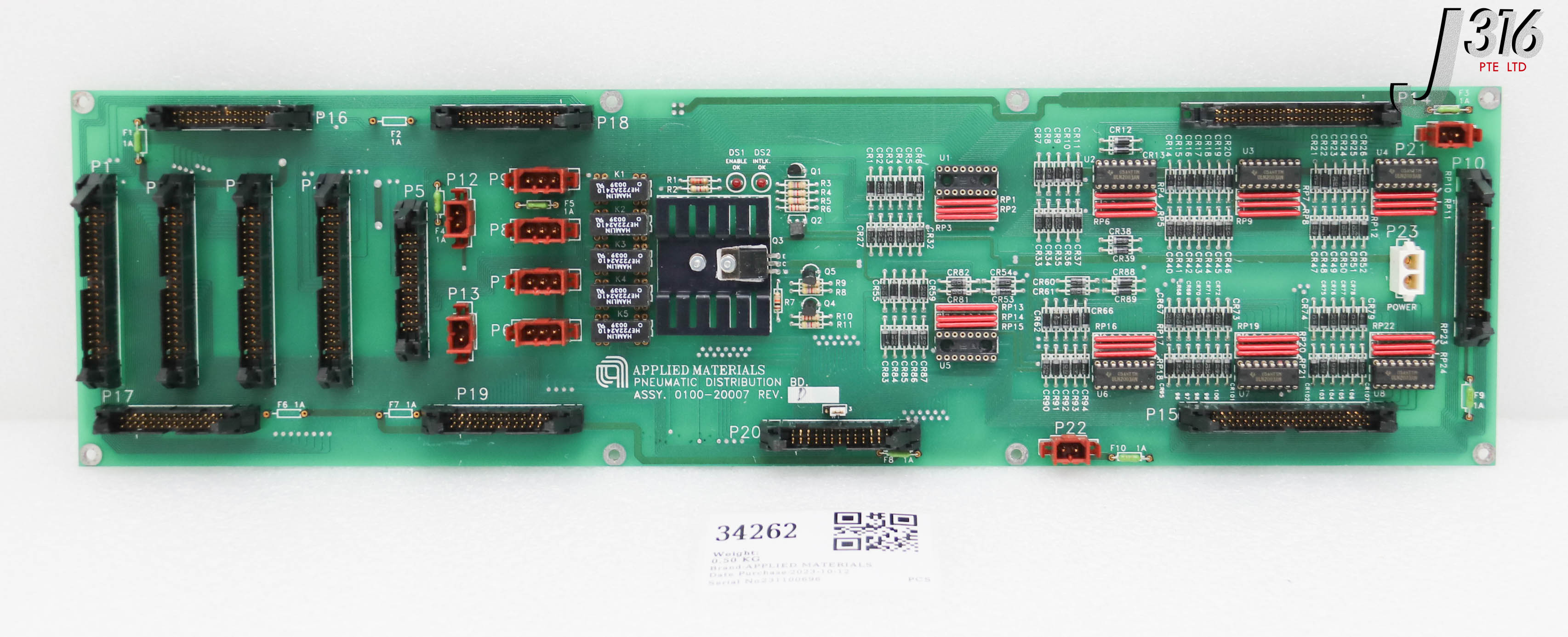 34262 APPLIED MATERIALS PCB, PNEUMATIC DISTRIBUTION BOARD (PARTS